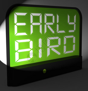 时间排期时钟显示迟和晚的消息早期鸟儿数字时钟显示准或排程前背景
