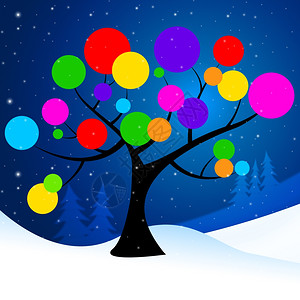 树代表自然的雪龙与冬时图片