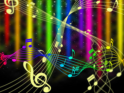 配乐代表声音轨和颜色的彩注释背景