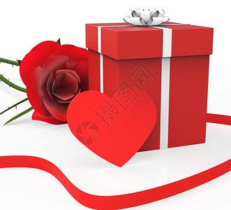显示心脏形状和浪漫的礼品卡背景图片