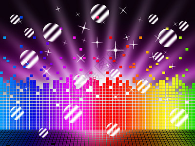 声波背景代表歌星和彩色球团图片