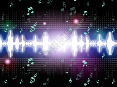 声波背景意味着音乐歌唱和MelotiesxA图片