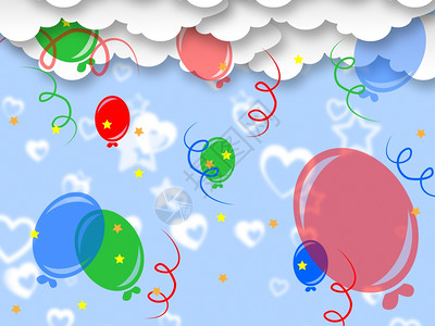 背景气球意味着欢乐庆祝和派对图片