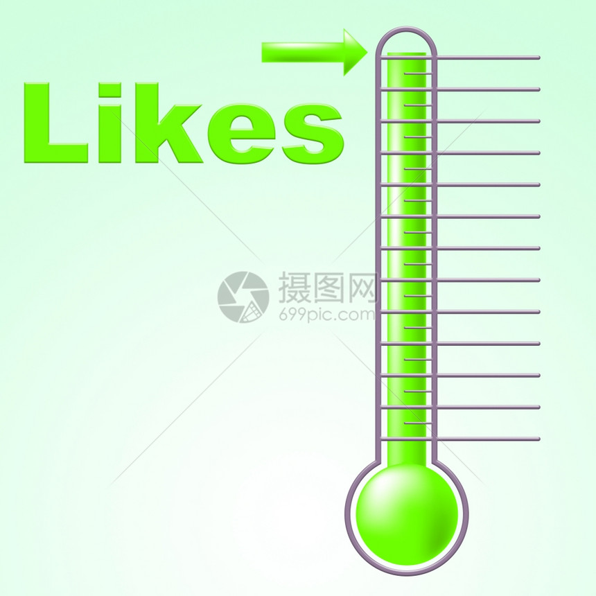 温度计喜欢意味着社交媒体和摄氏度图片