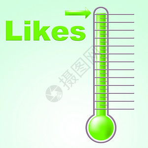 温度计喜欢意味着社交媒体和摄氏度图片