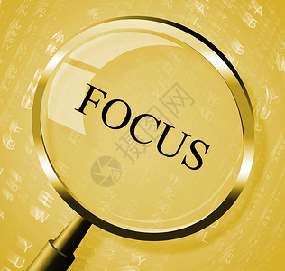 Focus放大镜表示集中关注和搜索图片