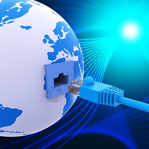环球连接代表Lan网络和计算机环球连接意味着计算机网络和世界图片