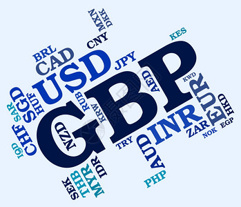 Gbp表示英国镑和世界贸易的货币图片