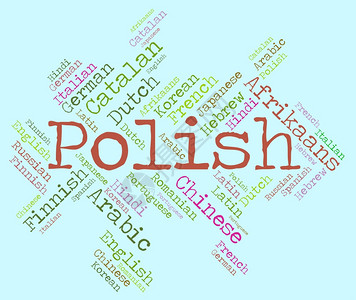 波兰语言词汇和交流背景图片