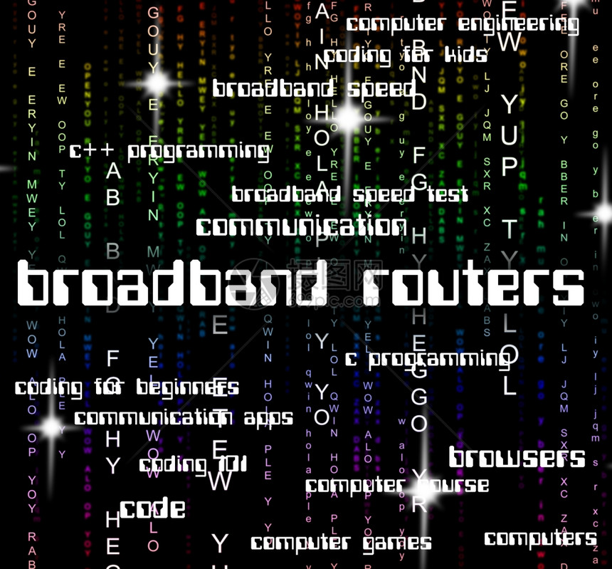 宽带路由器意味着万维网和全球通信图片