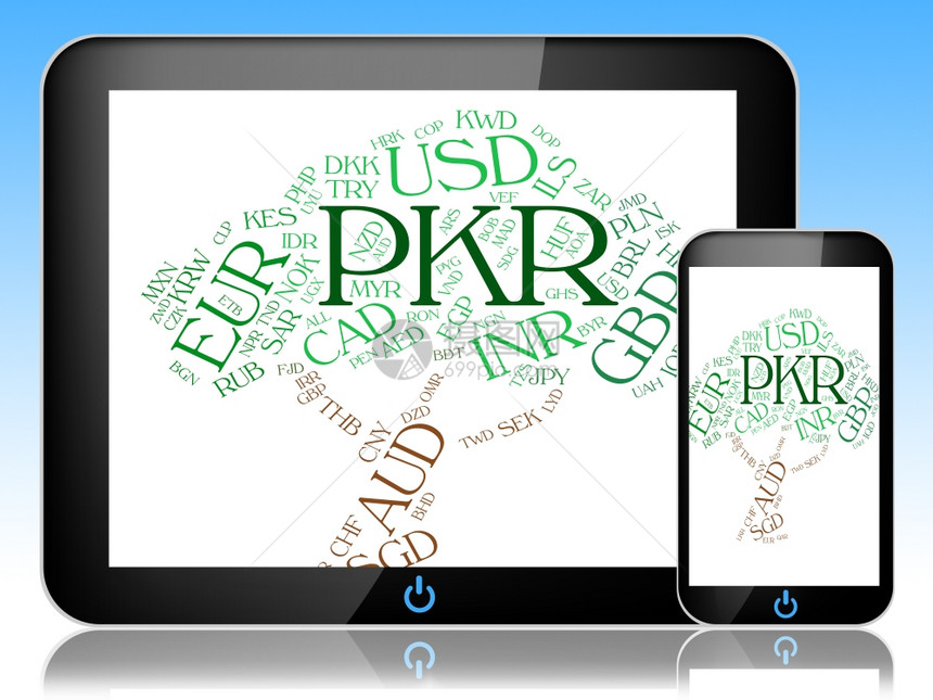Pkr货币显示Forex交易和文字图片