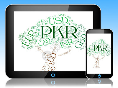 Pkr货币显示Forex交易和文字图片