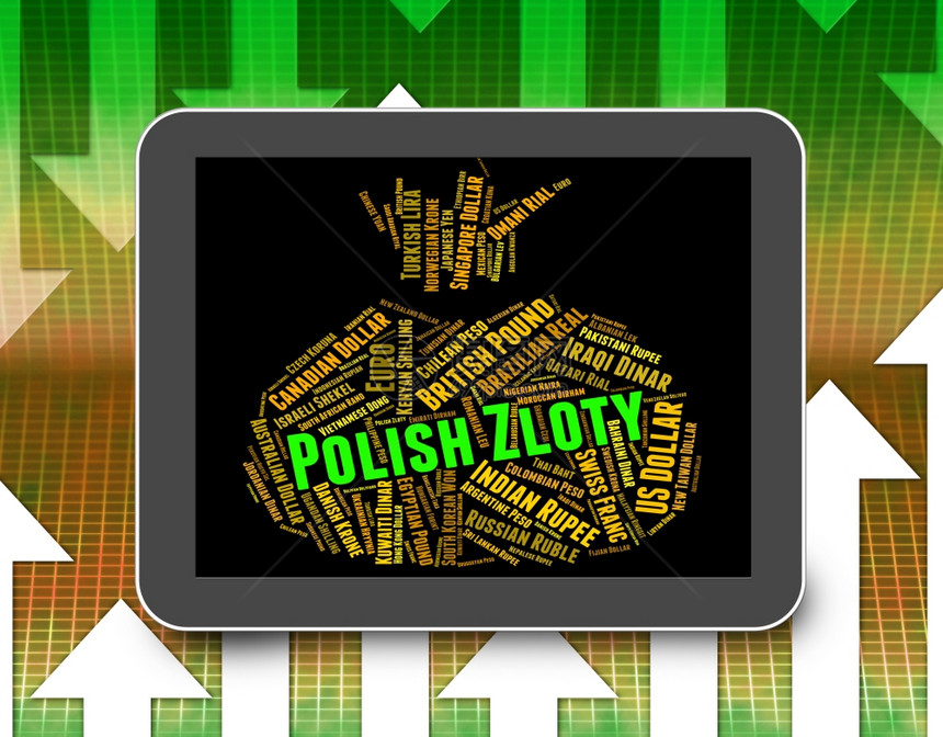 波兰Zloty表示货币兑换和Zlotys图片