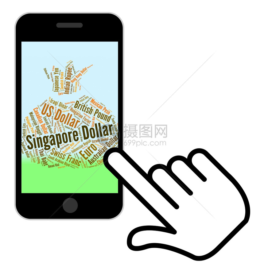 代表外币和钞票的新加坡元图片