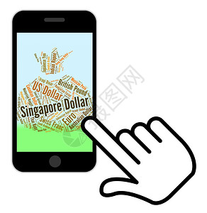 代表外币和钞票的新加坡元背景图片