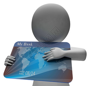 展示信用卡和债务3D招标设计图片