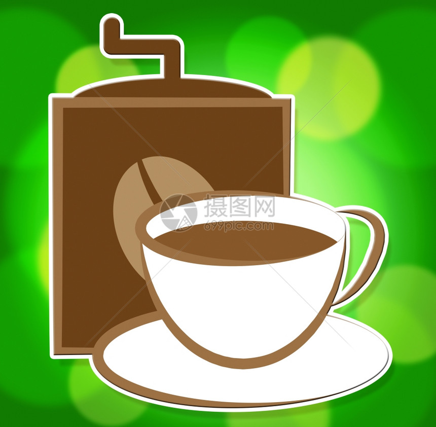 表示咖啡因新鲜和未加工咖啡图片