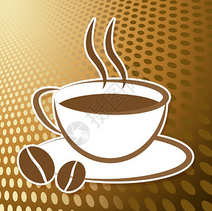 咖啡杯图标表示纪念咖啡厅和饮料图片