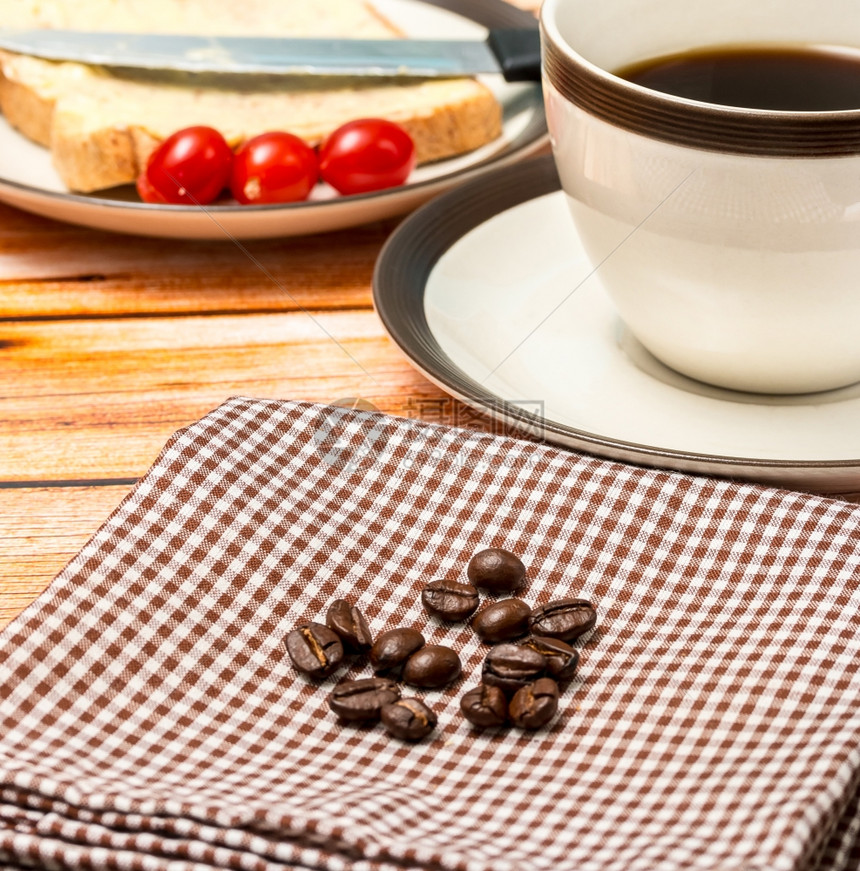 黑咖啡突破口表示咖啡因饮料和休息时间图片