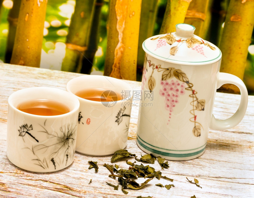 刷新日本茶叶意味着外门和饮料的刷新图片