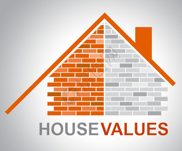 价值观图标代表当前价格和数额的房屋价值背景