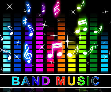 乐队音乐均衡器音符代表音轨和音频背景图片