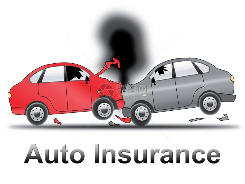 自动保险崩溃显示汽车政策3d说明图片