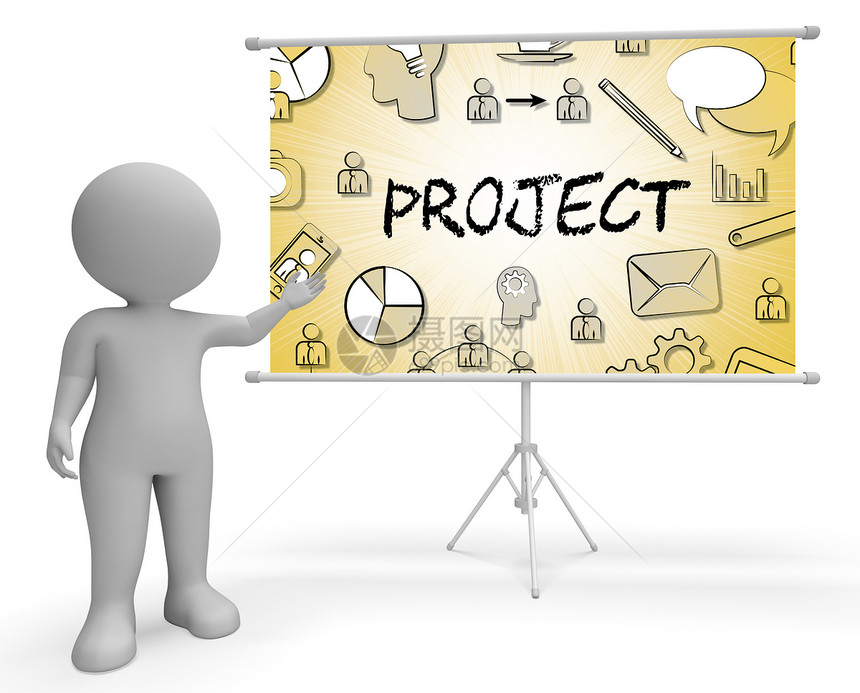 项目图标代表任务计划或方案3d招标图片