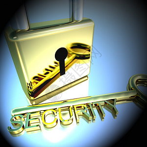 带有安全密钥显示保护加和安全的屏蔽锁带有安全密钥显示保护加或安全3D显示安全密钥保护加或安全背景图片