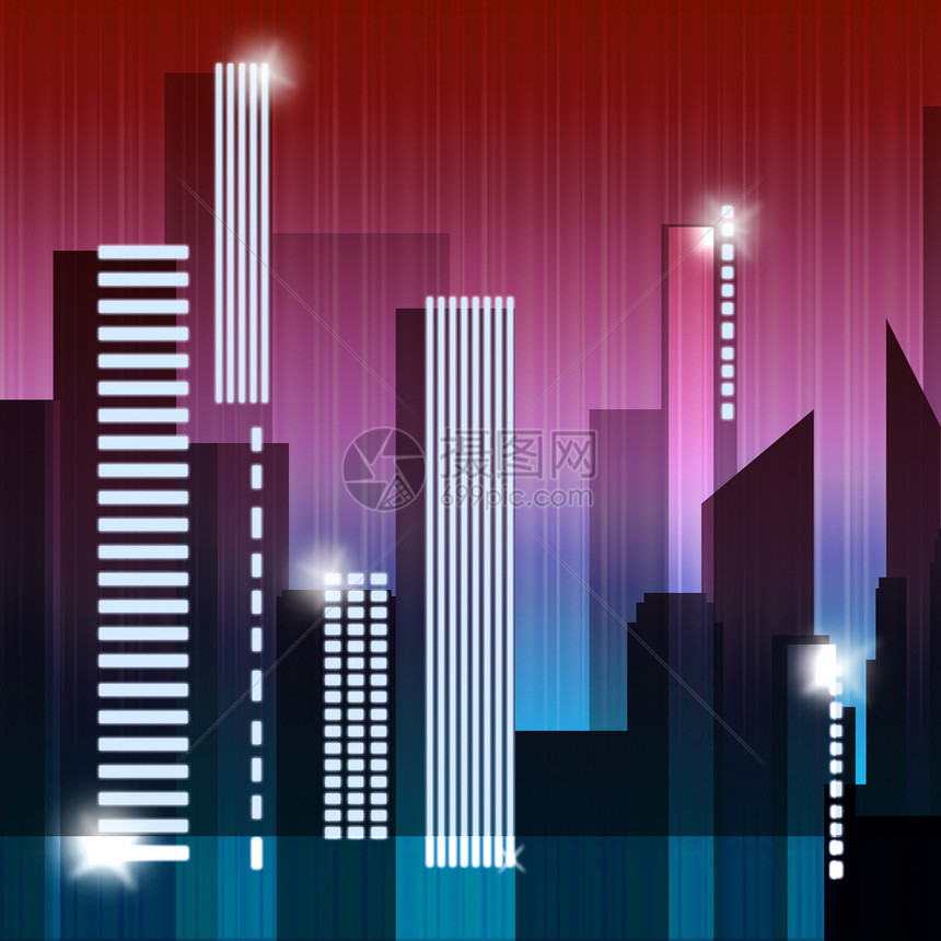 Skycraper大楼显示建筑城市风景3d说明图片