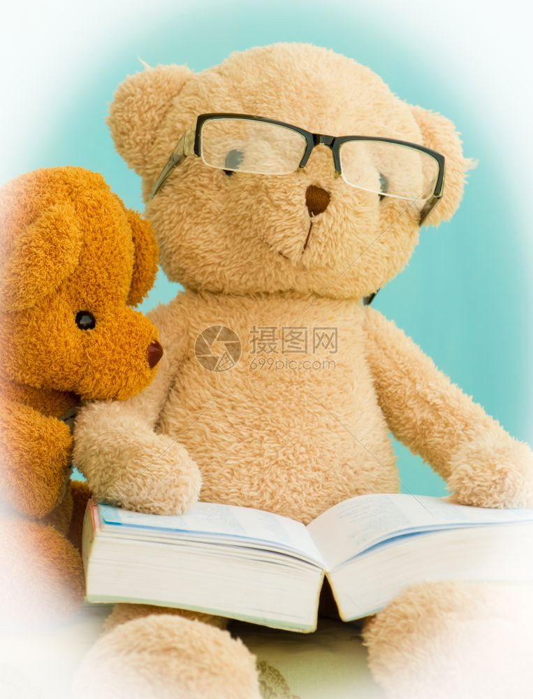 泰迪熊阅读教育书图片
