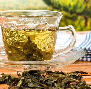 新鲜的绿色茶健康饮用图片