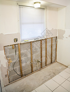 厨房改造项目由于水损坏造成的模具干墙必须拆除图片