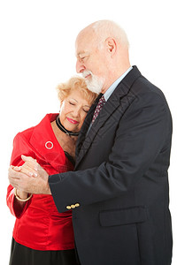 老年情侣跳浪漫的慢舞孤立白种人图片