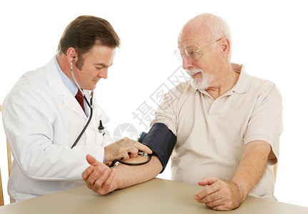 医生的上士验血后压被白的孤立图片