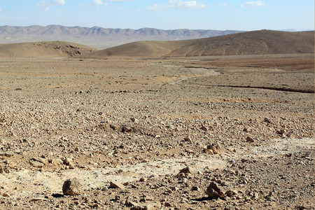 MarMusa修道院附近的石头沙漠背景图片