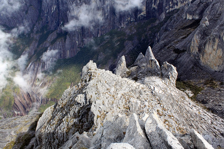 马来西亚婆罗洲沙巴的Kinabalu火山壁架背景图片