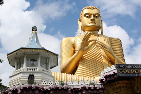 斯里兰卡丹布拉金佛和寺庙高清图片