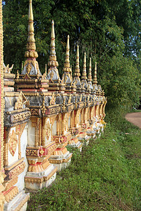 老挝法索万佛教修道院的沃尔背景图片