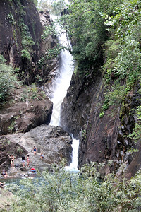 泰国高昌岛的KhlongPhlu水法背景