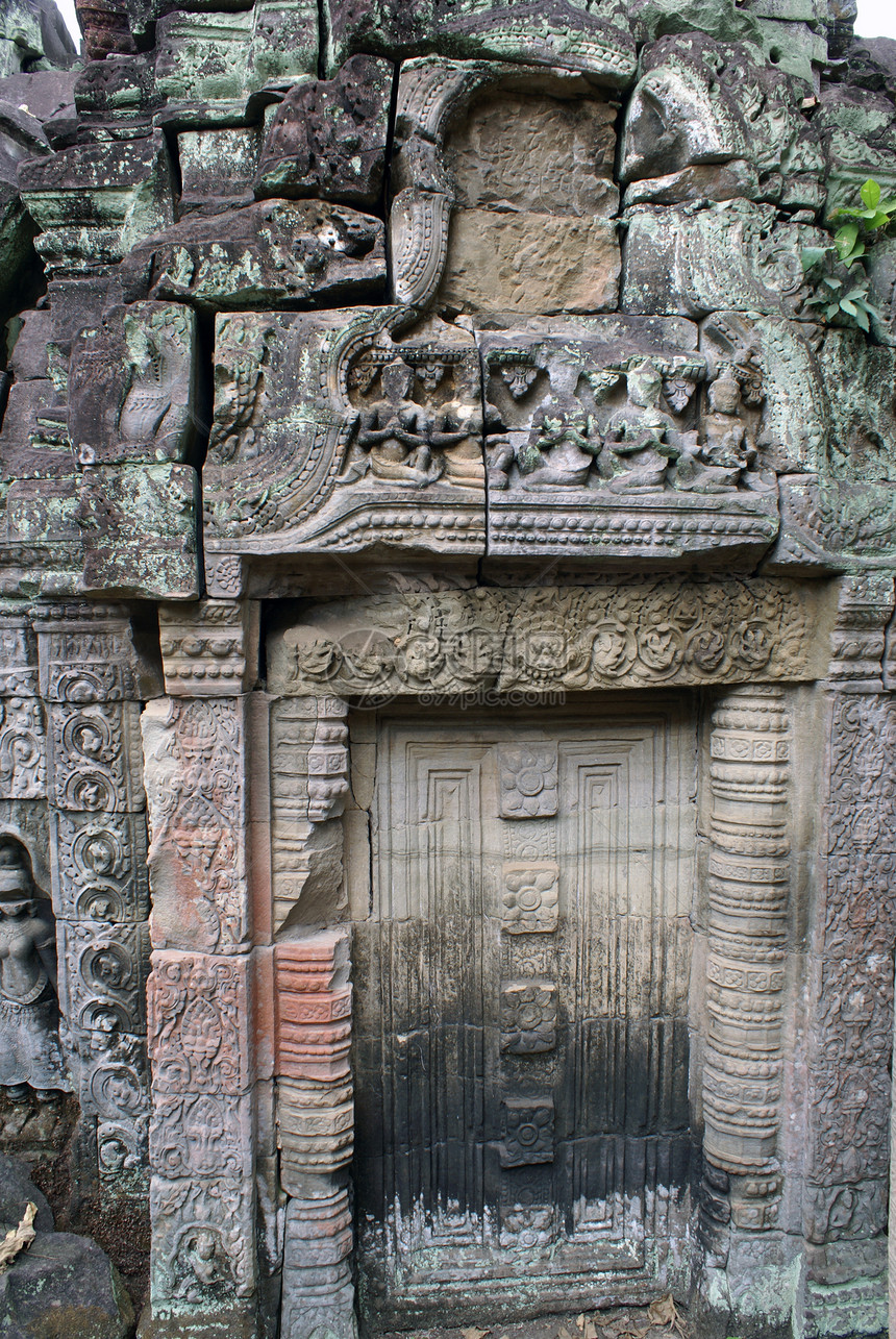 柬埔寨吴哥寺庙石门图片