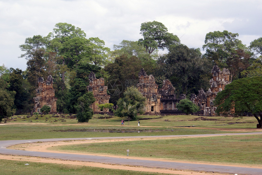 柬埔寨吴哥绿田和红寺图片