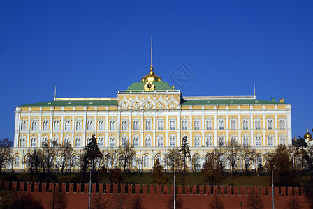 俄罗斯莫科大克里姆林宫和红墙图片