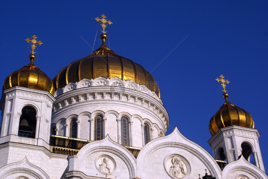 俄罗斯莫科大理石教堂金圆顶图片