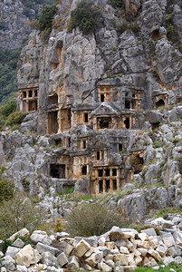 土耳其Myra的石头和岩脸图片