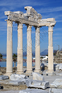 土耳其Side的雅典那寺庙废墟图片