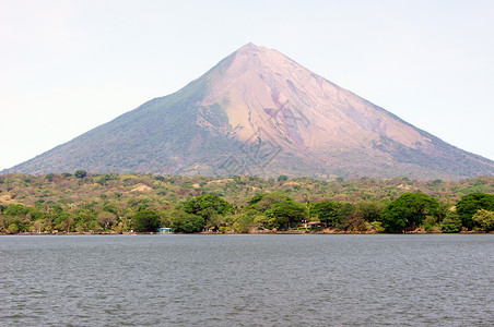 尼加拉瓜湖和奥梅特佩岛火山封存高清图片