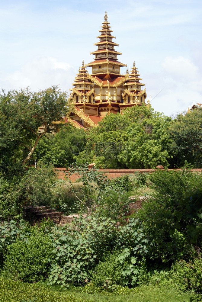 缅甸老巴根市的城墙和塔缅甸图片