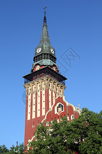 塞尔维亚苏比托卡教堂和钟塔高清图片