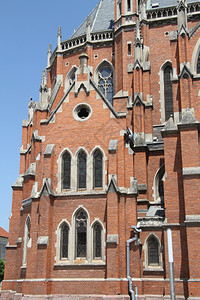 克罗地亚奥西耶旧砖大教堂的一部分图片
